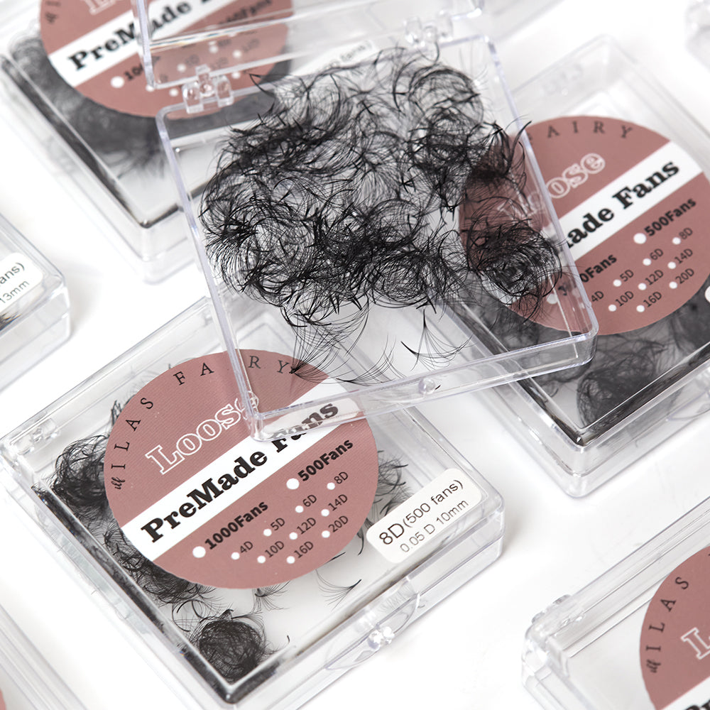 8D 0.05 Loose Promade Lashes-500/1000 Fans (Pointy Base)