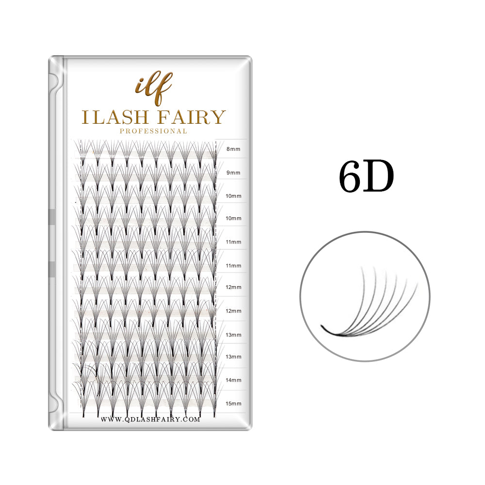 6D Premade Fans Volume Pointy Stem Lashes